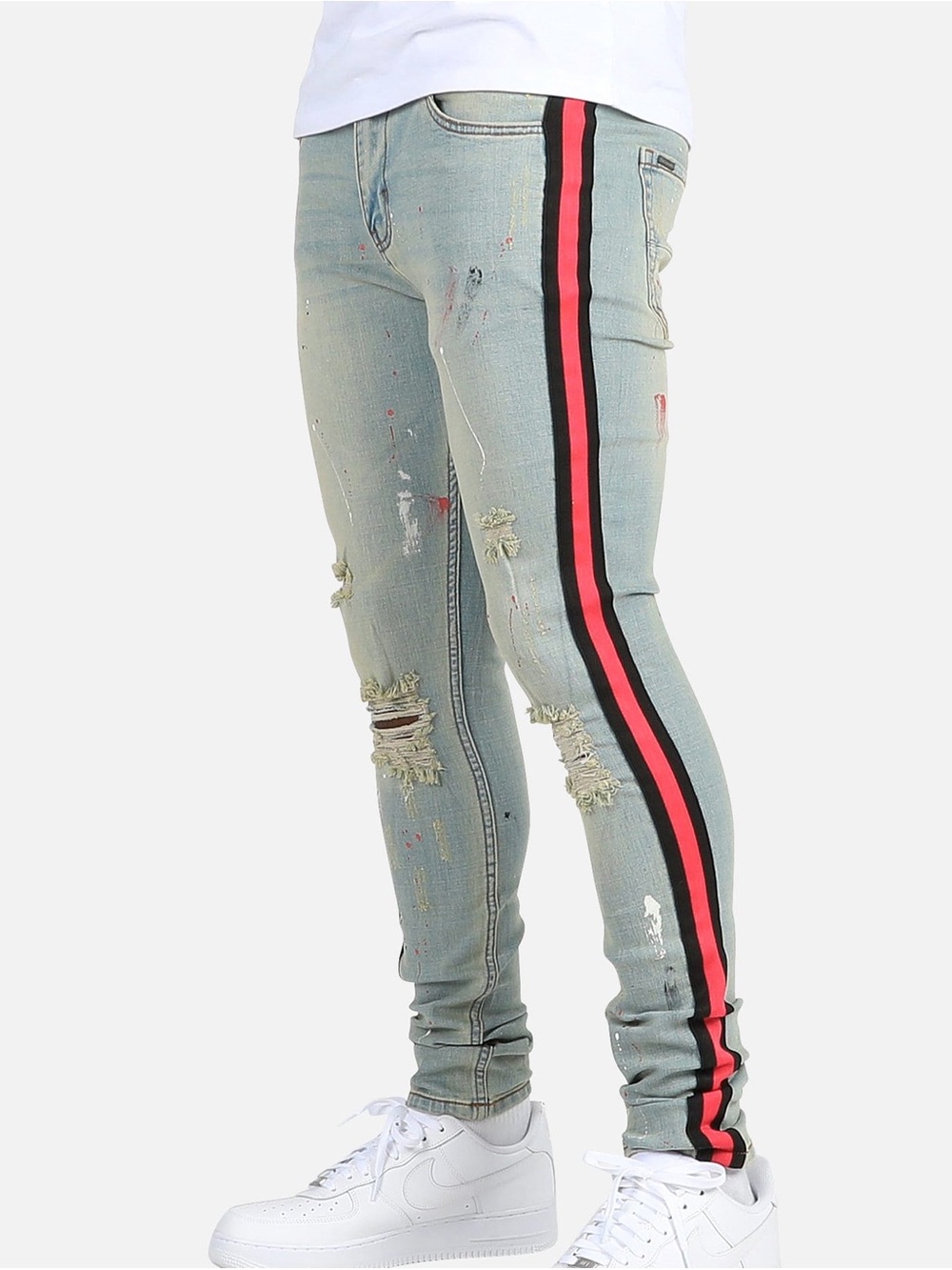 SERENEDE Jeans Pants Sacred Plasma Spray Paint Distressed Mens Size 28